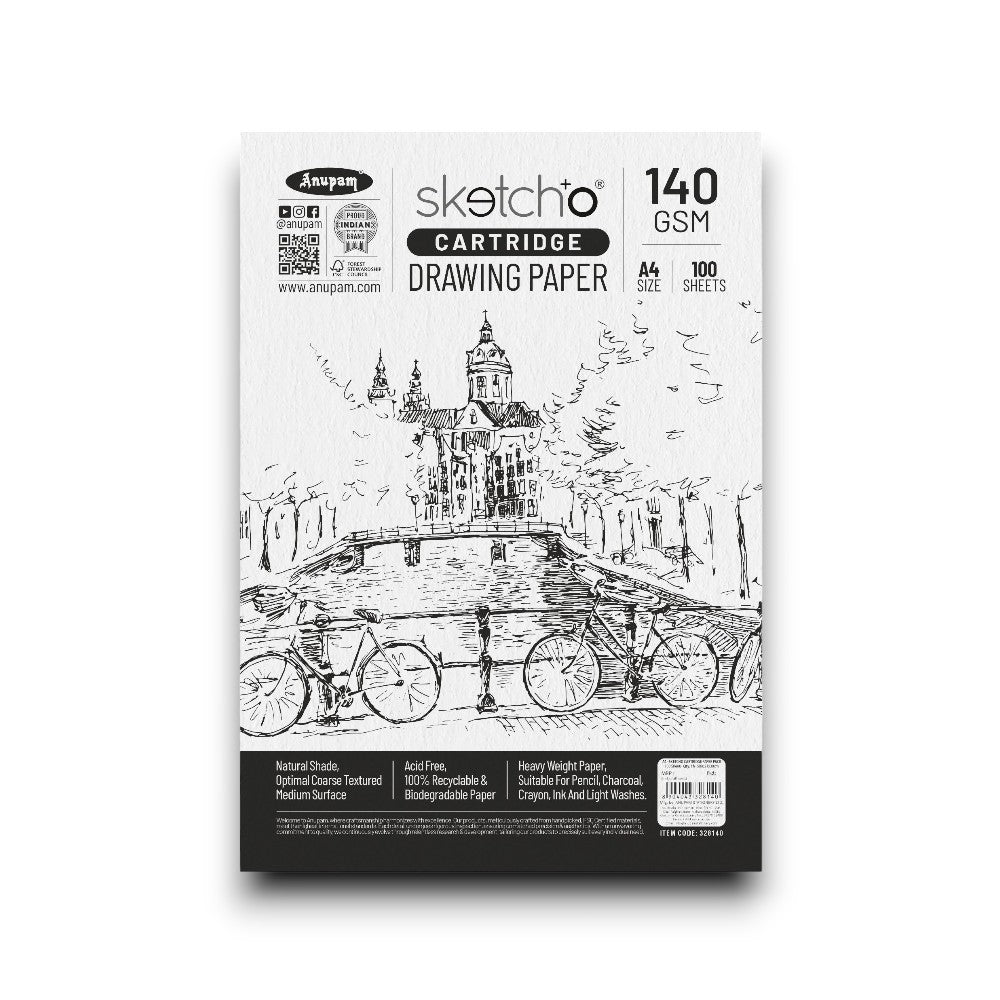 Anupam Sketch-O Cartridge Drawing Paper 140 GSM - Loose Sheets